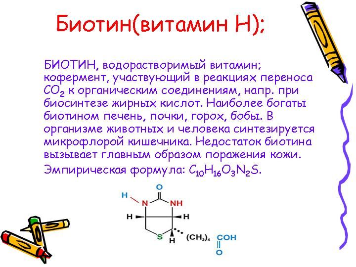 Osnovni podatki o vitaminu H